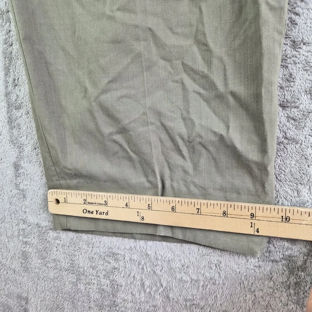 Canali Proposta Mens Wool Dress Pants Green Pleated 38 Luxury Made In Italy